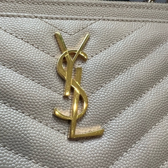 Beige YSL monogram clutch / crossbody bag - Picture 2 of 8
